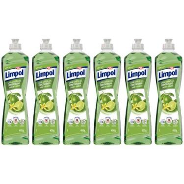 Imagem de Kit 6 Detergente Gel Concentrado Limão e Verbena 400ml - Limpol