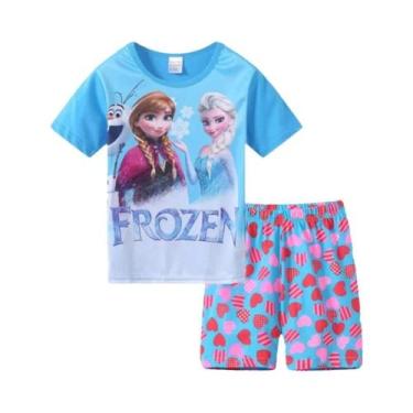 Imagem de Conjunto de Pijamas de Algodão para Meninas - Verão - Elsa e Minnie - 