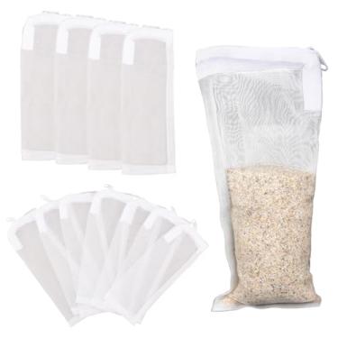 Imagem de 10 Un. Sacos de Mídia Filtrante para Aquário, 8x20cm Sacos Filtro Malha Extra Fina 100 Mícrons com Fecho para Aquário de Peixes Resina Carvão Ativado