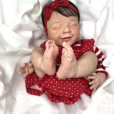 Imagem de Bebê  Reborn Menina Realista Dormindo Copinho Vinil Silicone - Ana dol