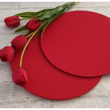 Imagem de Kit Mesa Posta 06 Capas de Sousplat Em Tecido Vermelho Marsala - Criar