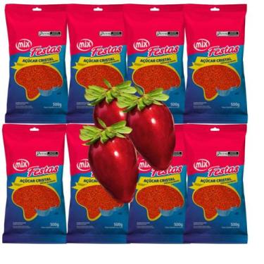 Imagem de Açúcar Vermelho para Morango do Amor Kit 8 un Mix