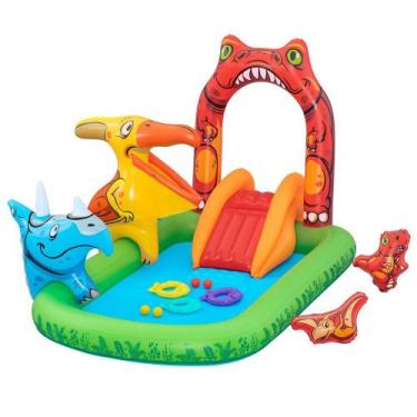 Imagem de Piscina Inflável Infantil Playground Dinossauro 190 Litros Bestway com