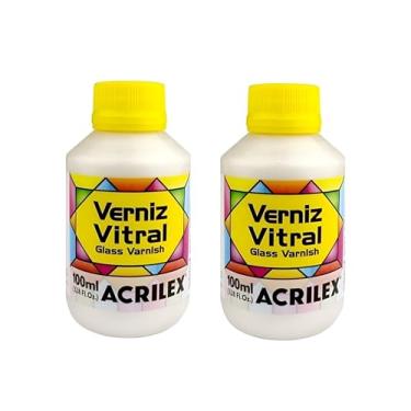 Imagem de Verniz Vitral Base 592 Madreperola 100ml - 02 Unidade, Acrilex 081100592 Perfeito para Copos Garrafas Vasos e Outras Perfeito para Copos Garrafas Vasos e Outras