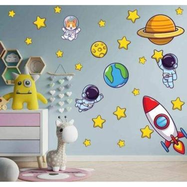 Imagem de Adesivo De Parede Astronauta E Foguete