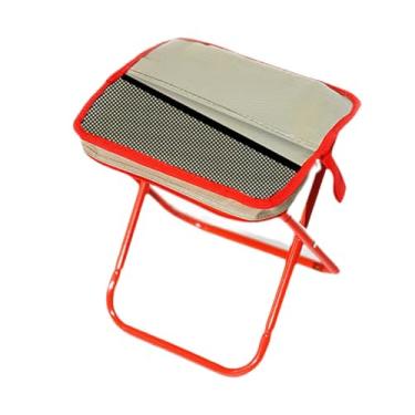 Imagem de IEUDNS Banco dobrável para acampamento, tecido Oxford com alça de ombro, cadeira de pesca, cadeira pequena para, caminhada, mochila, Vermelho