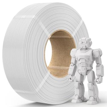 Imagem de JAYO Refil de filamento PLA 1,75 mm, filamento de impressora 3D branco, carretel reutilizável de 1,1 kg para laboratório bambu, alta precisão ± 0,02 mm, baixa deformação, acabamento suave, adequado