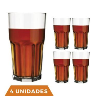 Imagem de 4 Copo Bristol Redondo Luxo Vidro Transparente 410ml Nadir - NADIR FIG