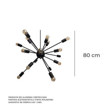 Imagem de Lustre Moderno Sputnik Luxo P/ 12 Lampadas Sala Mesa Jantar - IDEALLUM