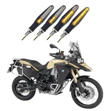 Imagem de KIT 4 Setas Sequenciais Modelo P25B Slim / Palito Para Moto BMW F800 A