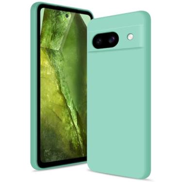 Imagem de Btstring Capa para Google Pixel 8A, capa de silicone com proteção aprimorada para a câmara, capa fina à prova de impactos, forro de microfibra suave anti-riscos, Vert Menthe