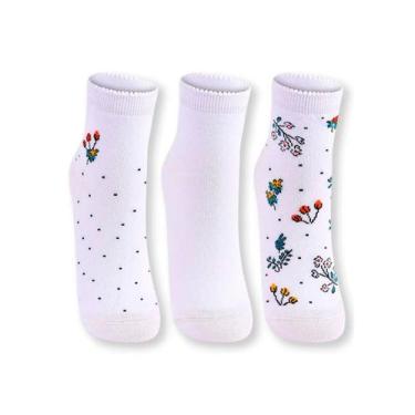 Imagem de Kit/3 Meia Cano Curto Lupo 04570-889 Feminina Atemporal Algodão T. 34/