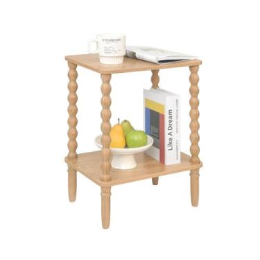 Imagem de Mesa lateral Fultyle Mesa final pequena Prateleira de armazenamento de