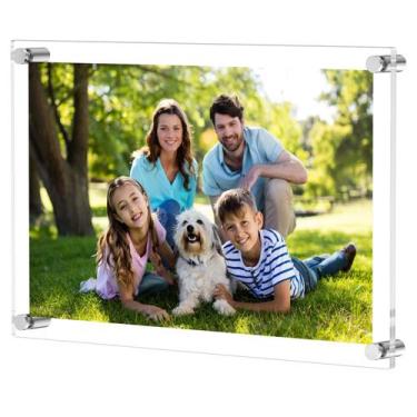Imagem de Suporte de parede de acrílico transparente de tamanho A3 para porta-re