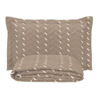 Imagem de Cobre Leito Bordado 400 Fios Heitor Solteiro 100% Poliéster - Avelã - 