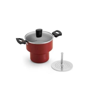 Imagem de Cuscuzeiro Alumínio Aa N18 Vermelho Alegrete, Vermelho, 18cm