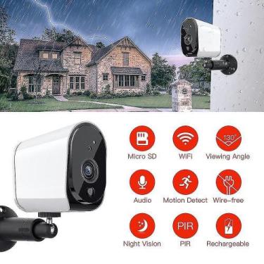 Imagem de Monitores de bebê câmera full hd ao ar livre interna recarregável alim