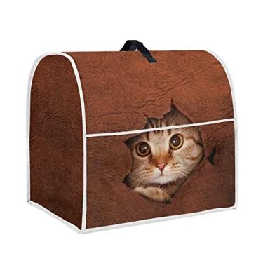 Imagem de Mumeson Linda capa para misturador de gato 3D para eletrodomésticos de cozinha compatível com Kitchenaid capa de batedeira capa de poliéster durável marrom