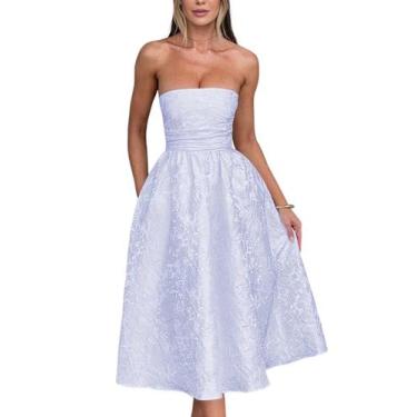 Imagem de Vestido EEMEII Summer Strapless Homecoming Lavender Floral