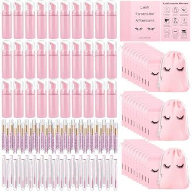 Imagem de Kit de shampoo para cílios Zhehao, 150 unidades com escovas de garrafa