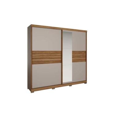 Imagem de Guarda Roupa Casal 2 Portas (1 C/ Espelho) E 4 Gavetas Magnum 1175 Freijo/avela - Carraro