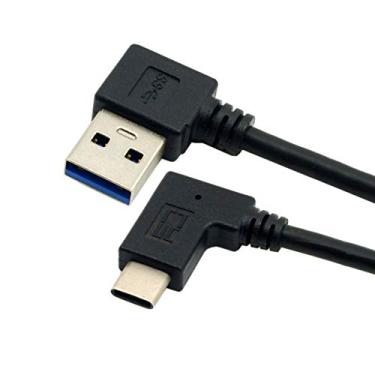 Imagem de Cabo de dados JSER reversível USB 3.1 USB-C angular a 90 graus ângulo esquerdo Um macho para MacBook e tablet e celular