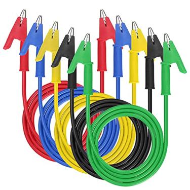 Imagem de Gebildet Conjunto De Cabos De Teste Elétricos Alligator Clips, Fios De Ligação 15A Para Serviço Pesado Com Clipes De Cobre Protetores, Cabos De Silicone Pvc Premium, 5 Cores, 100 Cm De Comprimento
