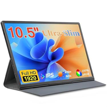 Imagem de Monitor Portátil de 10,5 Polegadas 1920 x 1280p FHD IPS USB-C HDMI Segundo Para Laptop, PC, Mac, Phone, PS, Swich - IPS de Jogos Ultrafino Zero Quadro/Capa
