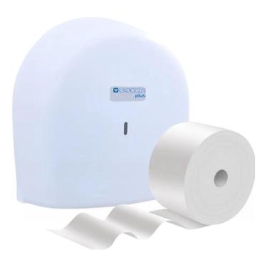 Imagem de 2X Porta Papel Higiênico Rolão + Rolo De Papel 300M - Com