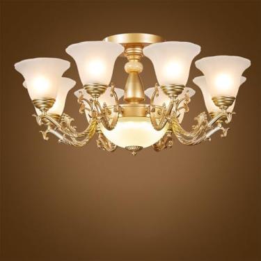 Imagem de Ustre E Lâmpada Pendente LED De Luxo: Estilo Retro Americano Com Toque Europeu, Ideal Para Sala De Estar, Restaurante, Quarto, Estudo, Villa, Hotel E Café (B B 8 luzes)