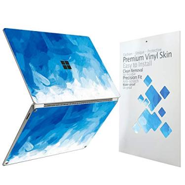 Imagem de Digi-Tatoo Adesivo decalque de capa protetora ultrafina para laptop Microsoft Surface 5 (versão 2022) 34.3 cm, fácil de aplicar, antiarranhões, película de vinil livre de resíduos [tinta azul]