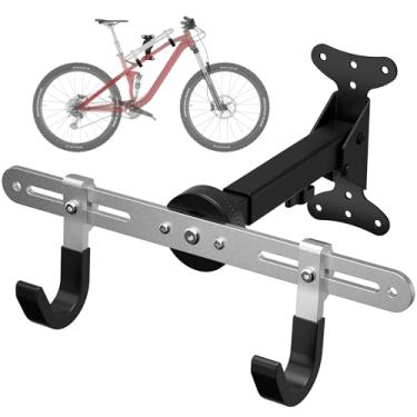 Imagem de 7S garage Suporte de parede para bicicleta, rack horizontal de armazenamento interno para bicicleta, gancho de suporte de parede para ciclismo - pendure sua estrada, montanha ou bicicletas híbridas na