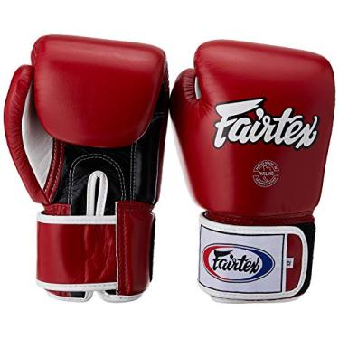 Imagem de Fairtex Luvas de treinamento para luta estilo Muay Thai, Red/Black/White, 12 oz