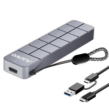 Imagem de MAIWO M.2 NVMe SSD Gabinete USB3.2 GEN2 10Gbps, 8TB Capacidade 2 em 1 Cabo tipo-C 2 em 1, USB C para M-Key PCIE NVME SSD, capa para leitor de alumínio