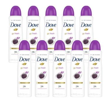 Imagem de Kit 10 Desodorante Antitranspirante Aerosol Dove Go Fresh Amora e Flor de Lótus 150ml