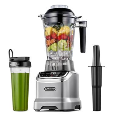 Imagem de AMZCHEF Liquidificador profissional para vitaminas, 4 funções, liquidificador de smoothie de 1800 W, jarro de 1,8 g/copo de 590 ml, gelo e frutas congeladas, autolimpante, alta velocidade, cinza