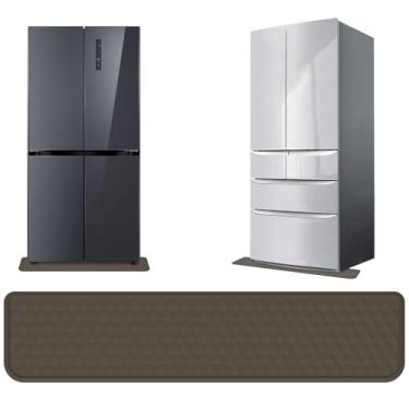 Imagem de Tapete de derramamento de geladeira, protetor de piso de silicone sob a geladeira, tapetes de geladeira antiderrapantes, bandeja coletora de gotejamento para eletrodomésticos, fácil de colocar e para