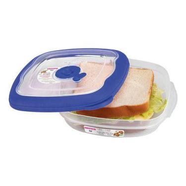 Imagem de Pote Quadrado Azul 664ml Sanremo