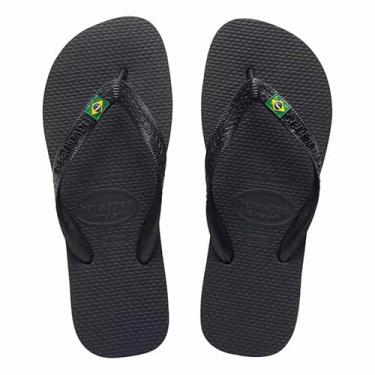 Imagem de Chinelo Havaianas Brasil Preta Sandálias Cor:Preto;Tamanho:45/46;Gênero:Homem