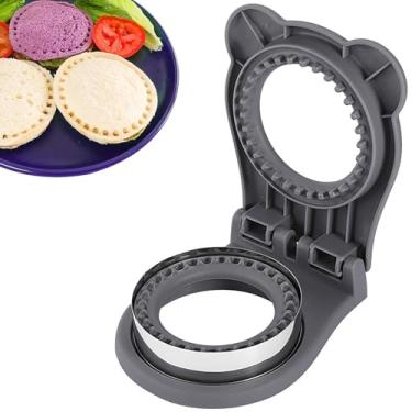 Imagem de Cortador e selador de sanduíche, sanduicheira inquebrável de aço inoxidável com crimpador, formato de círculo redondo para geleia de manteiga de amendoim, panqueca, biscoito, selador de pão sem crosta