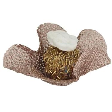 Imagem de Lindas embalagens de doces, 25 papéis de embrulho simples com flores únicas, biombos escoceses, casamentos, estreias, festas (COR ROSE GOLD)