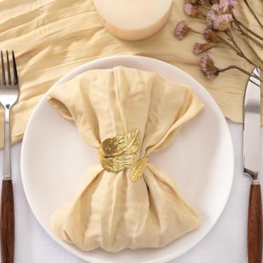 Imagem de Jimtx Pacote com 20 guardanapos de gaze champanhe laváveis outono Ação de Graças conjunto de 20 guardanapos de pano a granel 53 x 53 centímetros para casamento, bebê, chá de panela, festa de