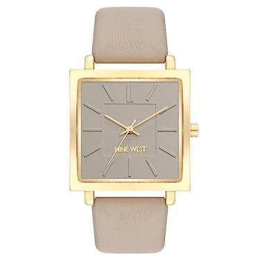 Imagem de Nine West Relógio feminino com alça, Castanho-acinzentado/dourado