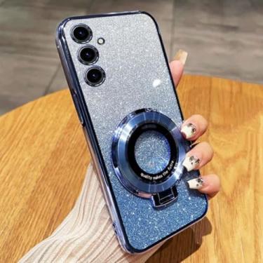 Imagem de Capa com suporte de glitter para Samsung A56 A36 A26 A16 06 55 35 25 15 05s 73 72 71 54 53 52/s 51 34 33 32 24 23 22 14 13 12 4g 5g (para Samsung A15 5G/azul)