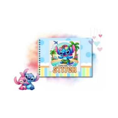 Imagem de Bobbie Goods Stitch Capivara Livro de Colorir Caderno Capa Dura c/ Gli