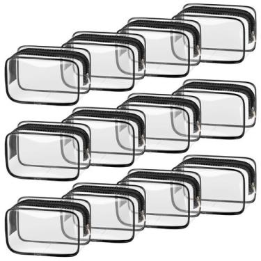 Imagem de Bolsa de maquiagem TISRATOK Clear, 12 peças, organizadora de viagens f