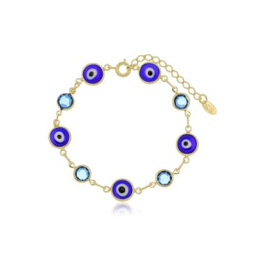 Imagem de Pulseira Olho Grego Banhada A Ouro 18K