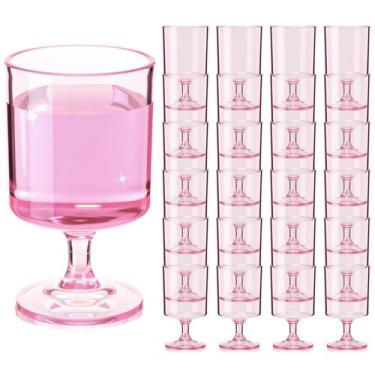 Imagem de Copos de vinho de plástico reutilizáveis de acrílico 240mL Singhoow x4