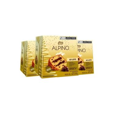 Imagem de Kit c/ 3 Chocotone Alpino Recheio Cremoso Chocolate 450g - Nestle