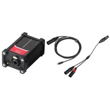 Imagem de oshhni Caixa isoladora de áudio XLR/1/4" 6,35 mm, resistente, de substituição, profissional, preta, compatível com equipamentos de DJ, monitores, mixers, com Cabo